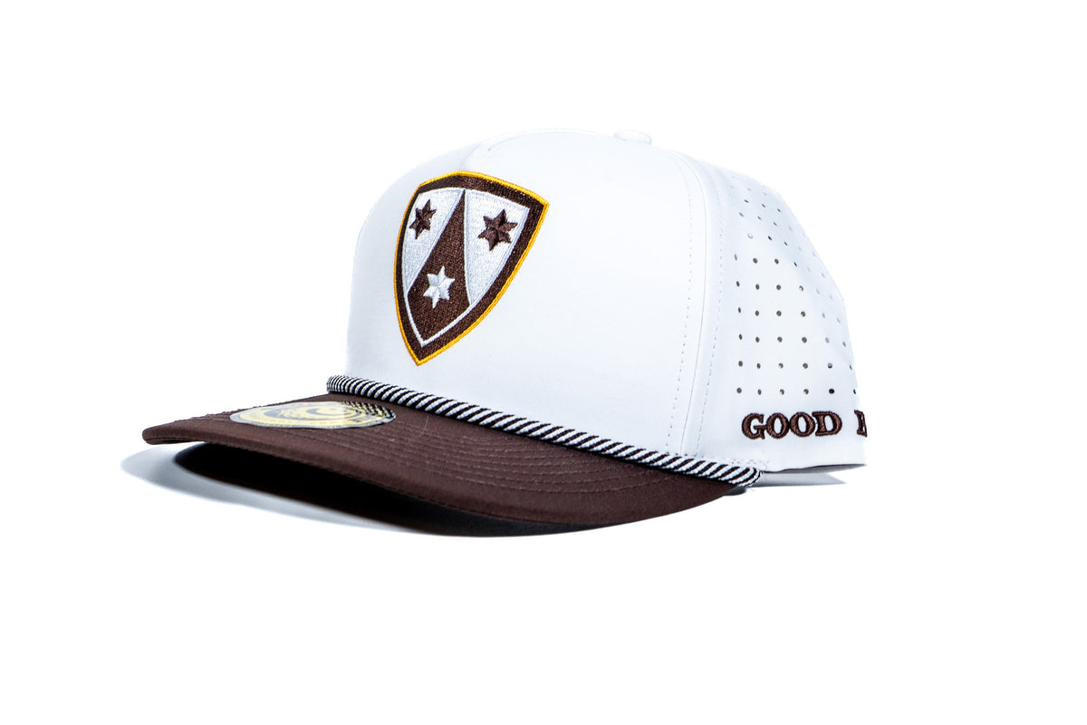 Crespi White & Brown Rope Hat
