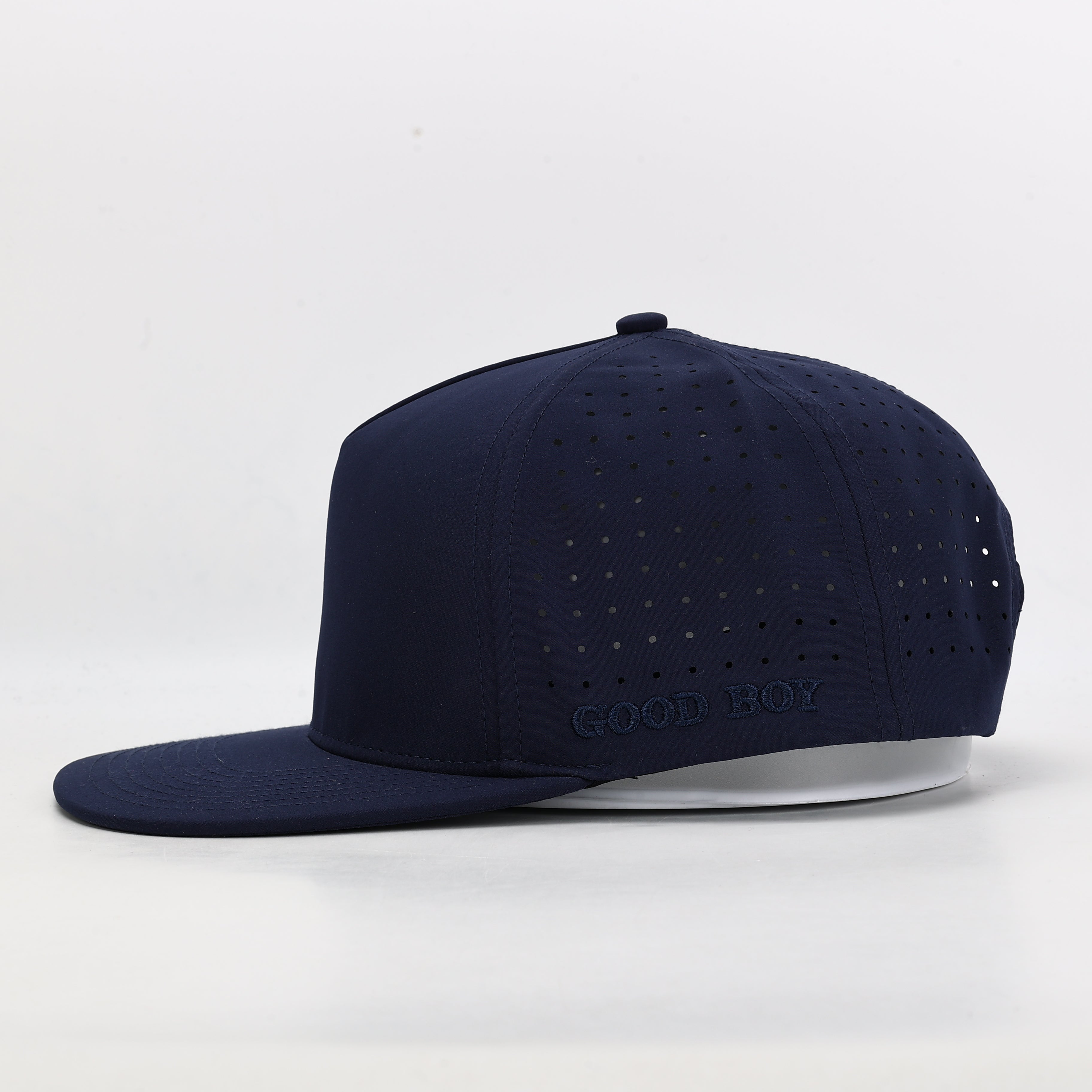 CUSTOM- Solid Navy Flat Bill 5 Panel Hat