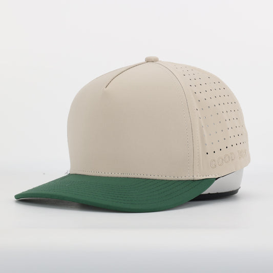 CUSTOM- Ivory/Green 5 Panel Hat