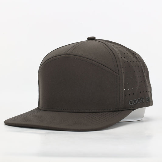 CUSTOM- Charcoal 7 Panel Hat w/ Flat Brim