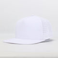 CUSTOM- Solid White Flat Bill 5 Panel Hat