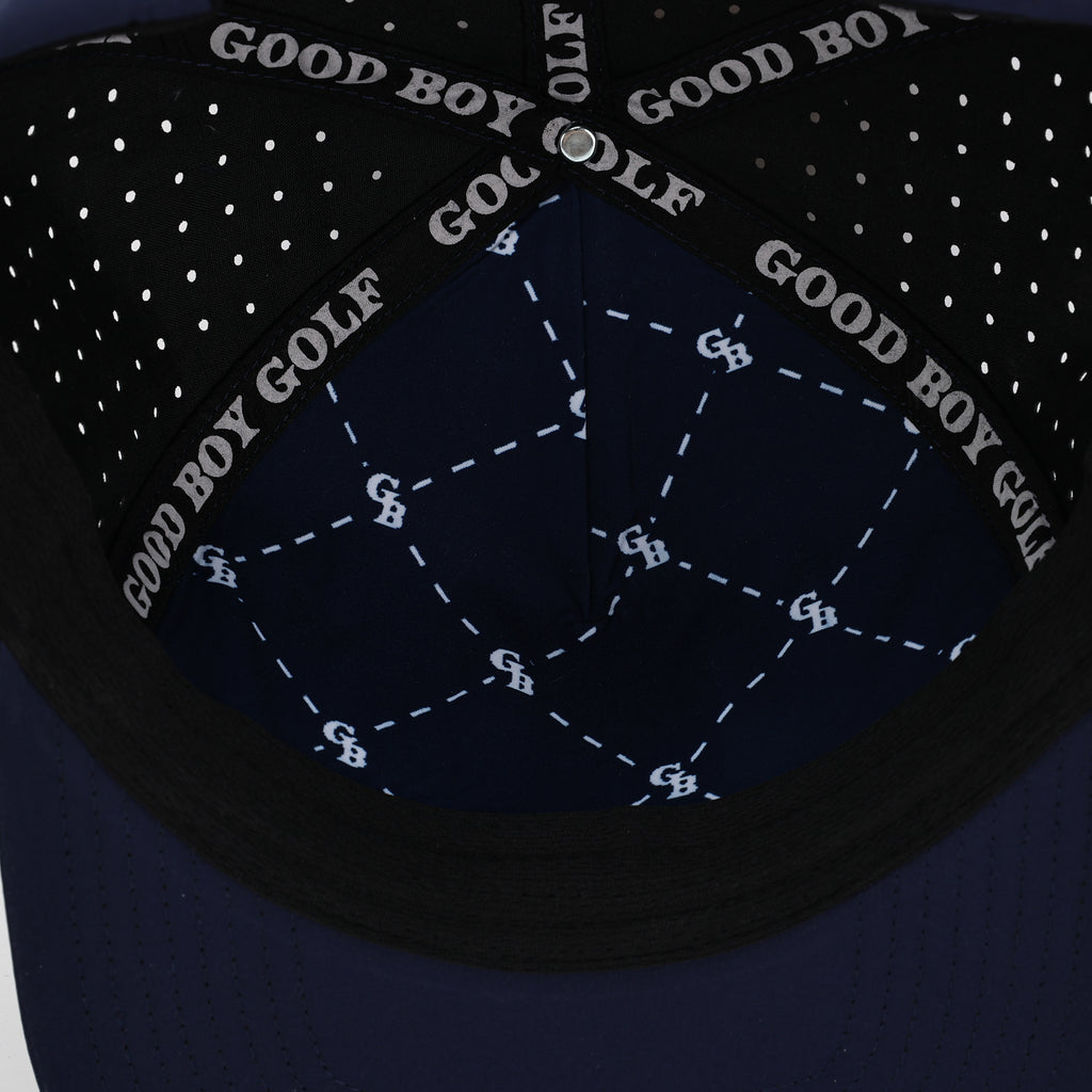 CUSTOM- Solid Navy Flat Bill 5 Panel Hat