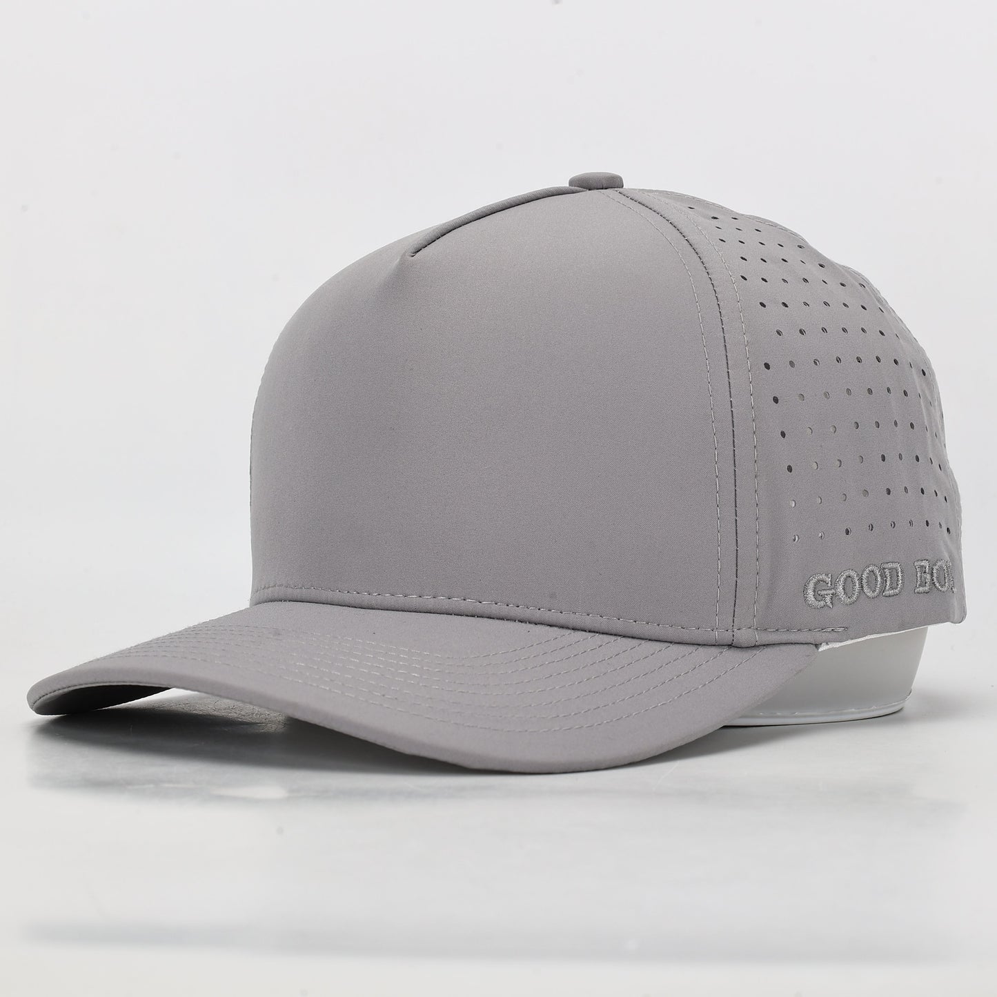 CUSTOM- Blank Light Grey w/ White Snapback 5 Panel Hat