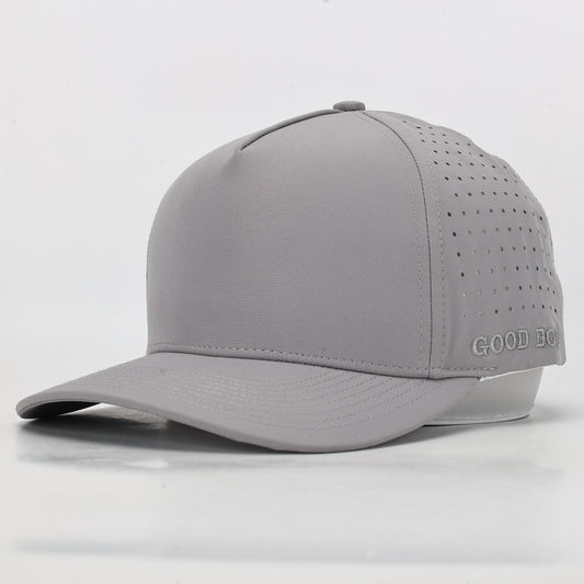 CUSTOM- Blank Light Grey w/ White Snapback 5 Panel Hat