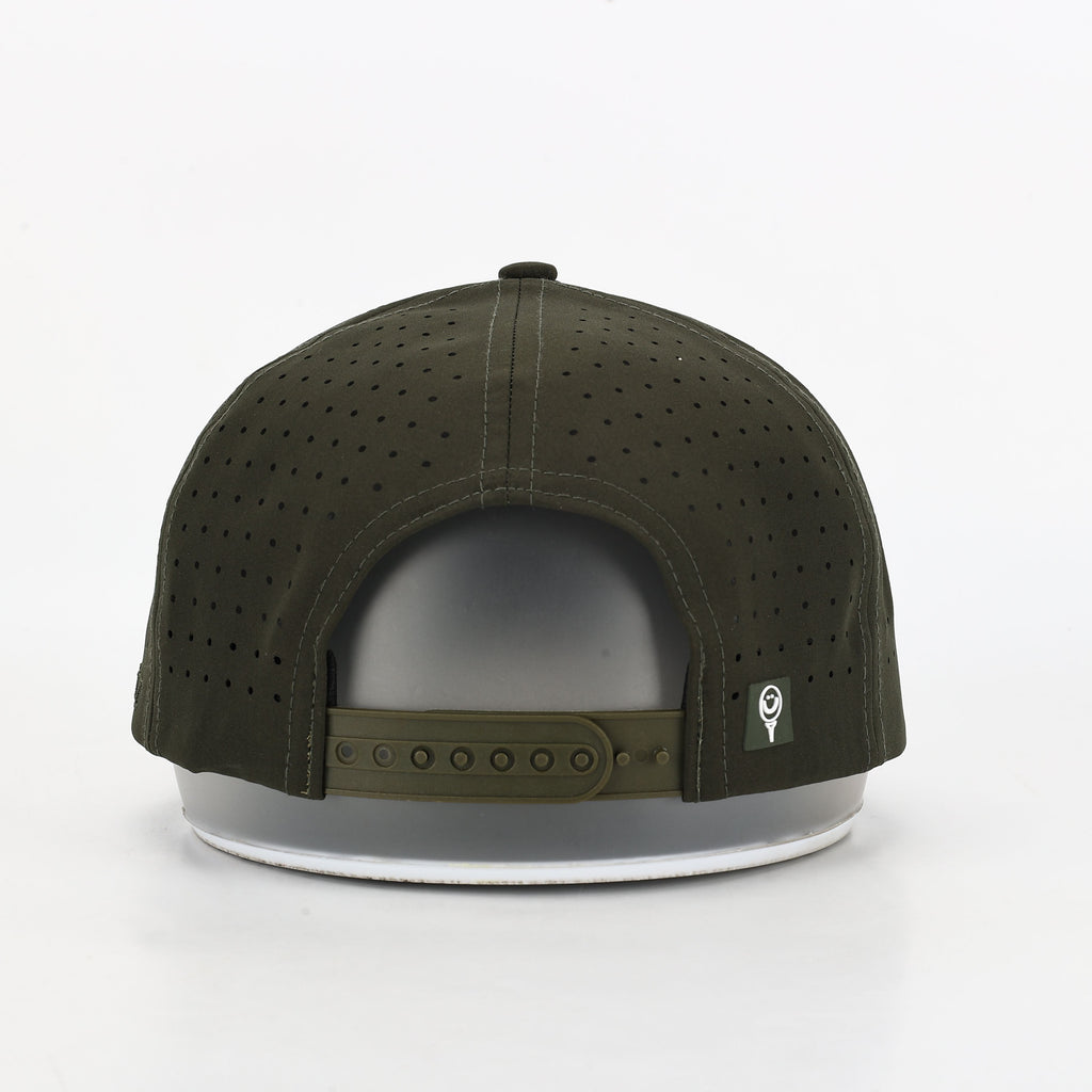 CUSTOM- Forest Green 5 Panel Hat w/ Multicolor Rope