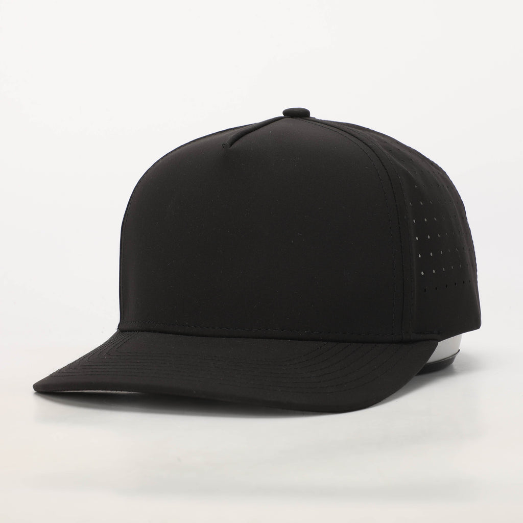 CUSTOM- Solid Black 5 Panel Hat
