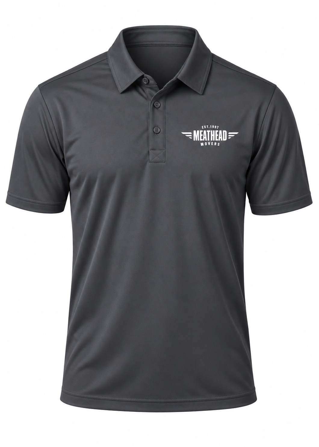 Meathead Movers Charcoal Gray Polo