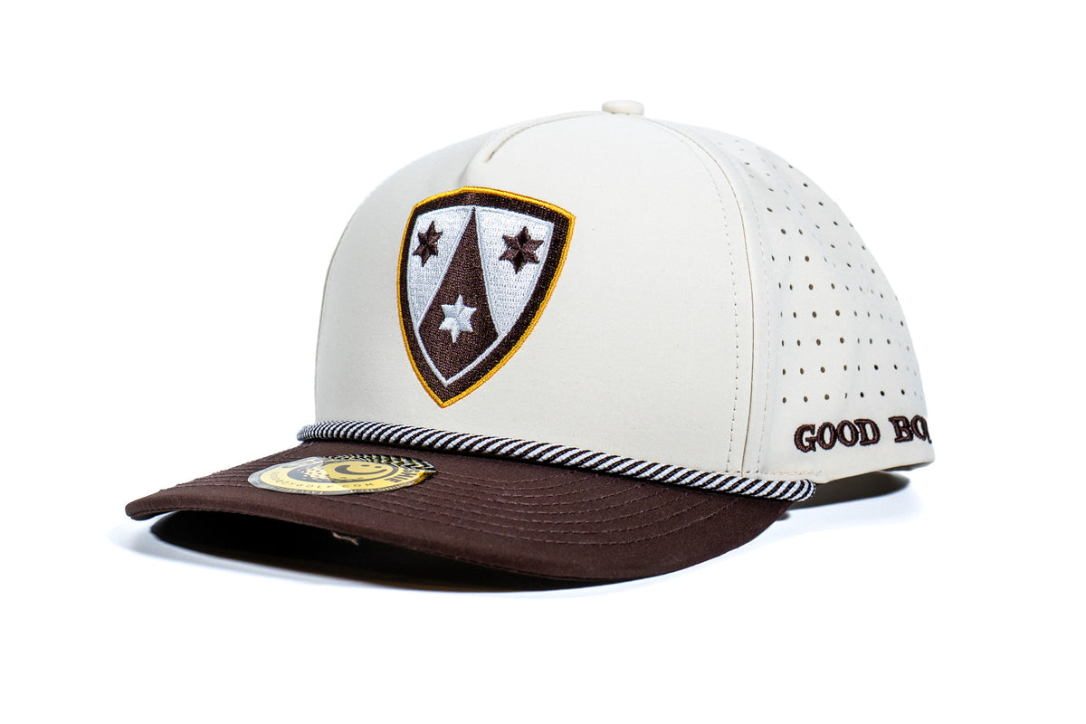 Crespi Cream & Brown Rope Hat