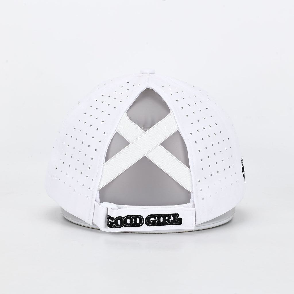 CUSTOM- White 6 Panel Unstructured Good Girl Hat