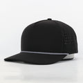CUSTOM- Black 5 Panel Hat w/ White Rope