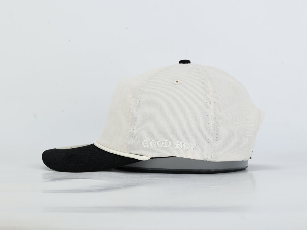Cream & Black Corduroy Hat