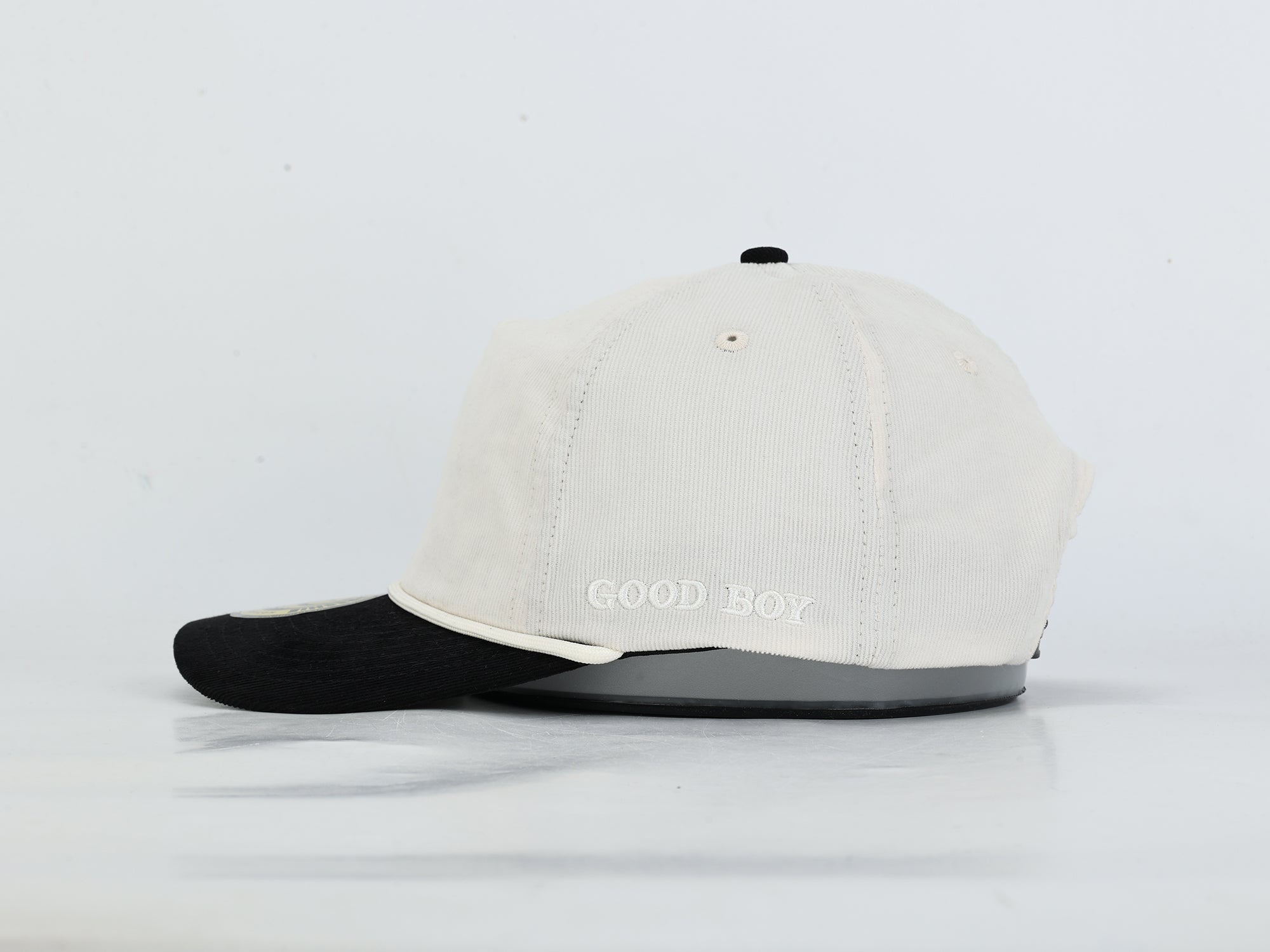 Cream & Black Corduroy Hat