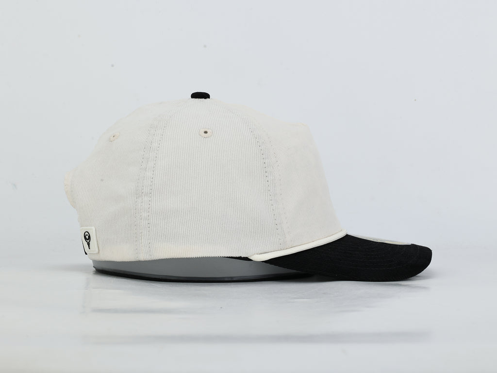 Cream & Black Corduroy Hat