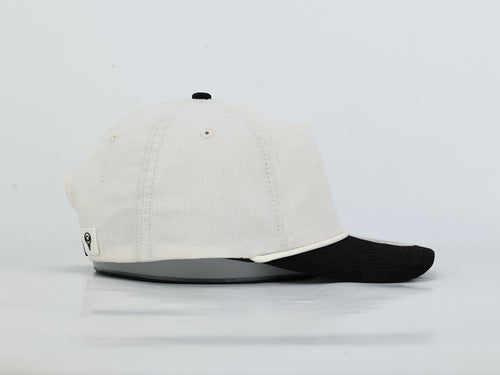 Cream & Black Corduroy Hat