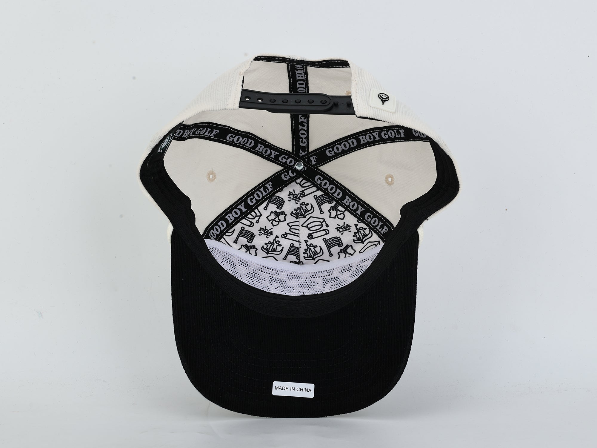 Cream & Black Corduroy Hat