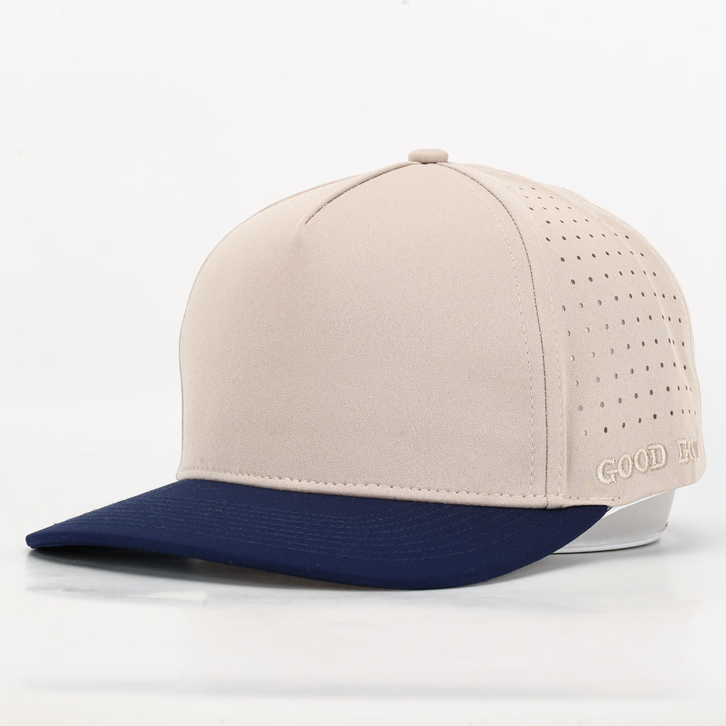 CUSTOM- Ivory/Navy 5 Panel Hat