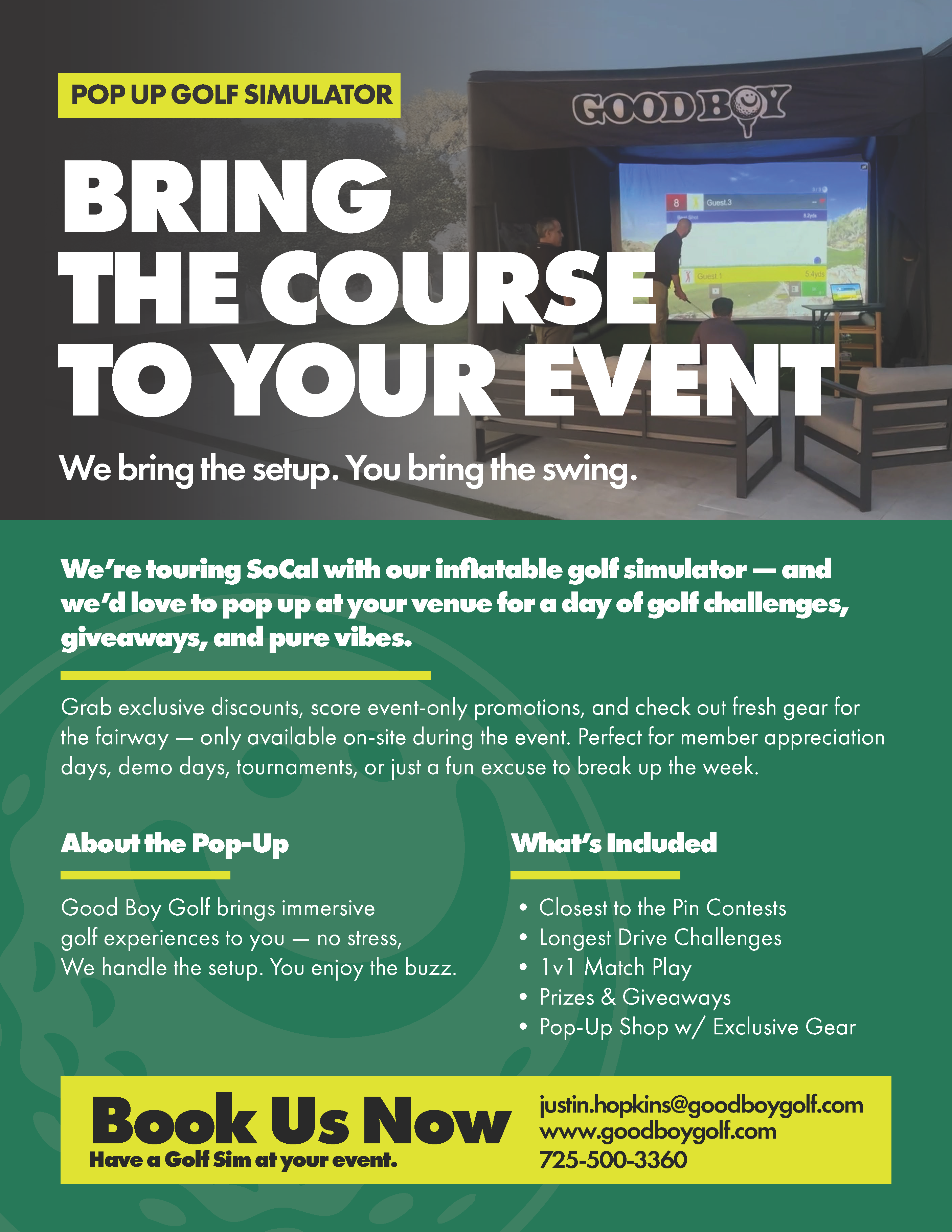 Pop-Up Golf Simulator Rental