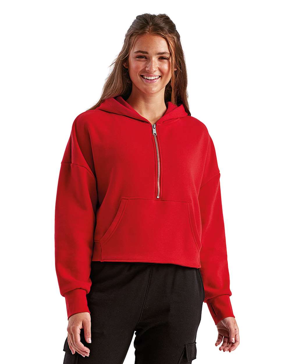 Fore The Girls Cropped Half-Zip Hoodie