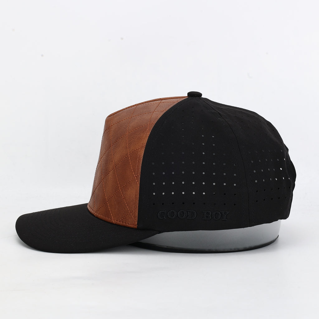 Leather Cross Stitch Hat