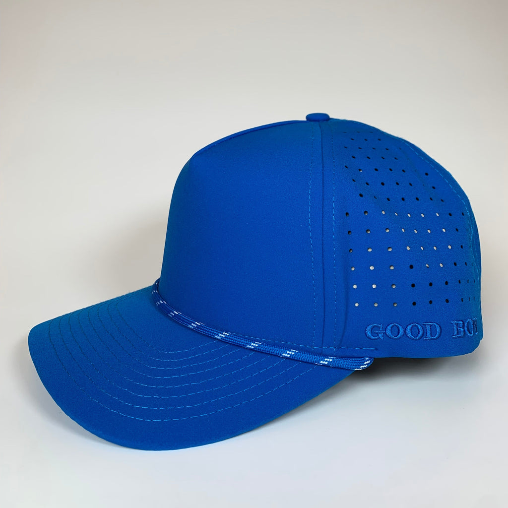 CUSTOM- Royal Blue 5 Panel Hat w/ Rope